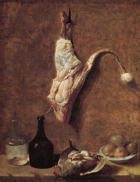 Jean Baptiste Oudry Still Life with Calf's Leg Sweden oil painting art